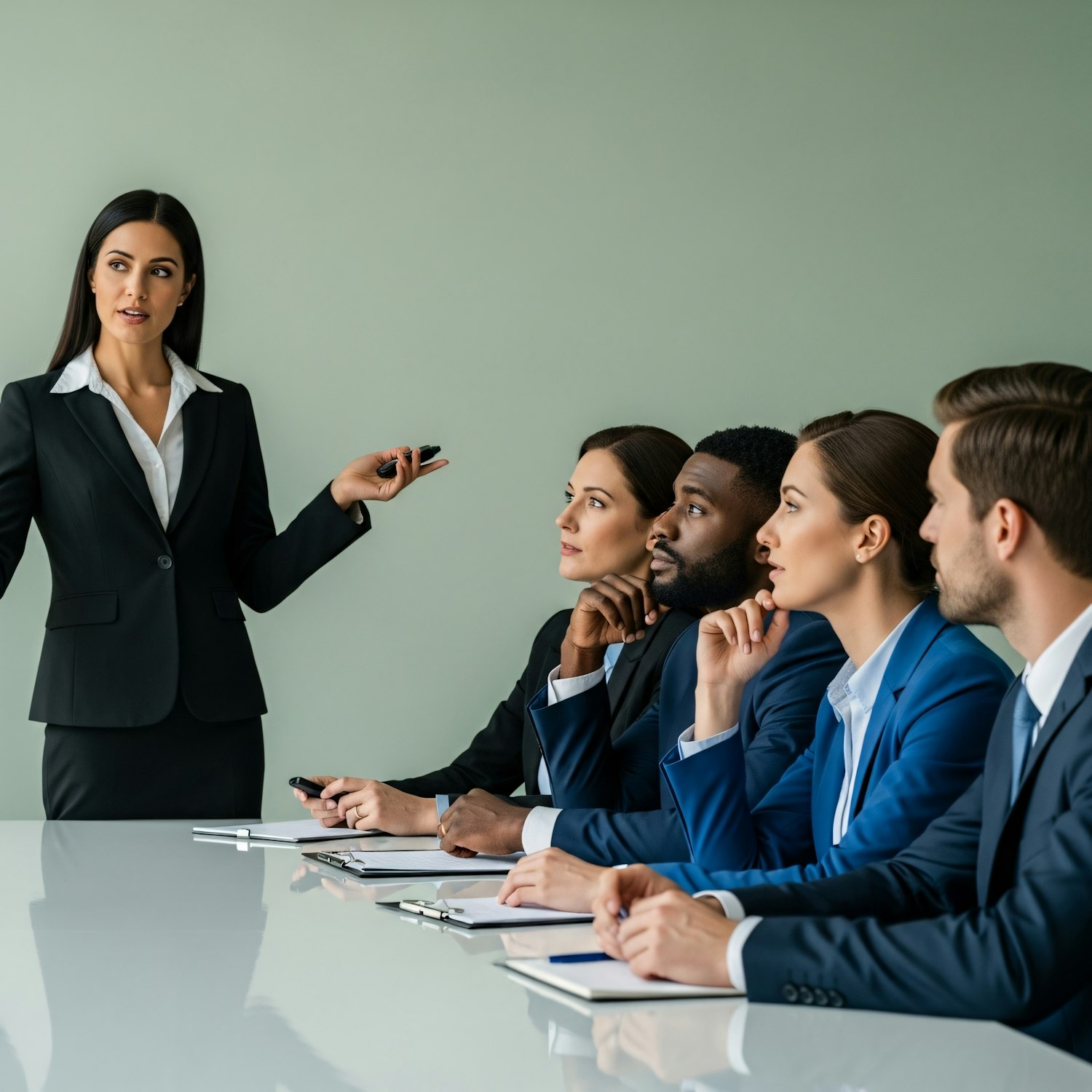 A sales professional engaged in a virtual meeting, actively listening and discussing solutions with a client, demonstrating consultative selling skills.