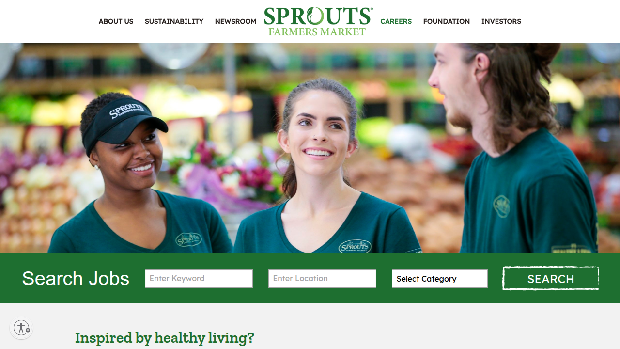 The official Sprouts Farmers Market careers page highlights their company culture and available opportunities.