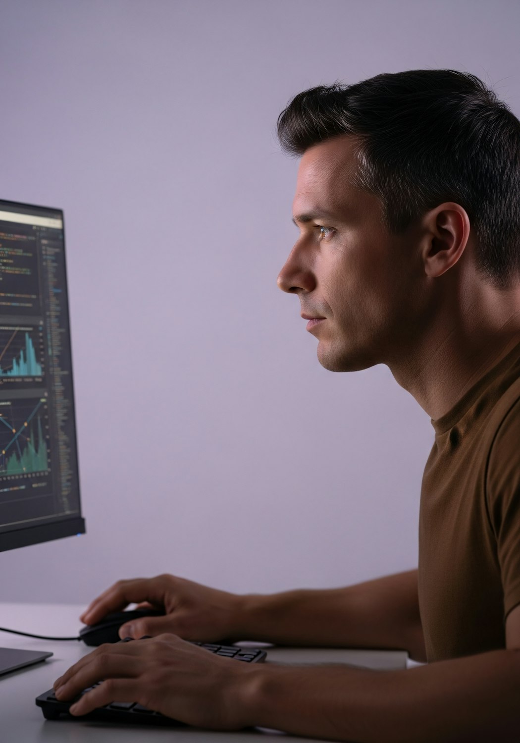 A sales professional efficiently managing customer relationships and sales data using a CRM platform on their computer, demonstrating digital proficiency.