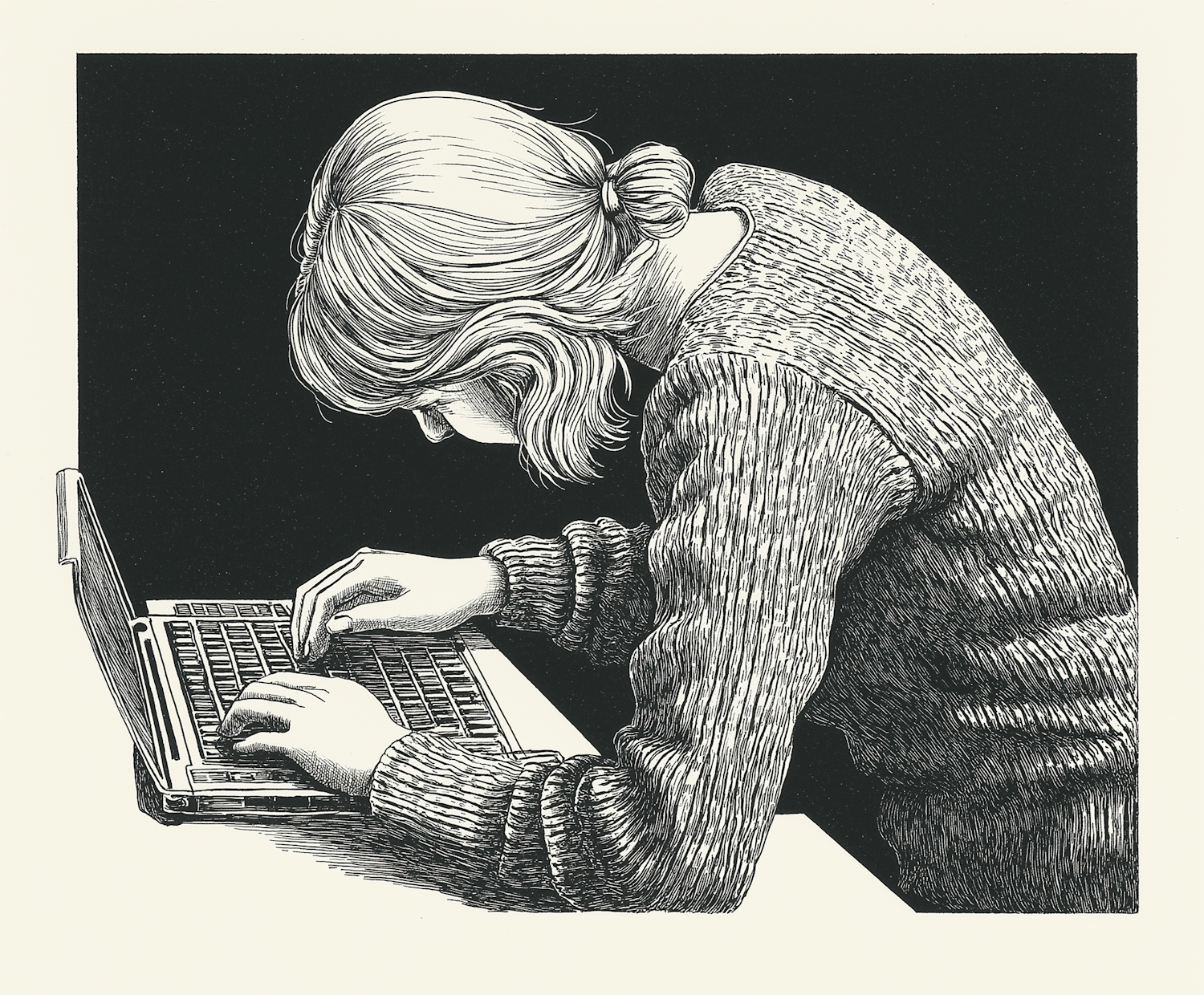 A person focused on a laptop screen, engaged in online learning or training to develop new skills.
